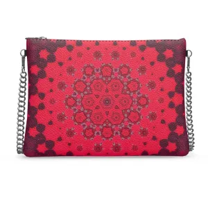 Crossbody Bag with Chain Hollyhocks Geometric