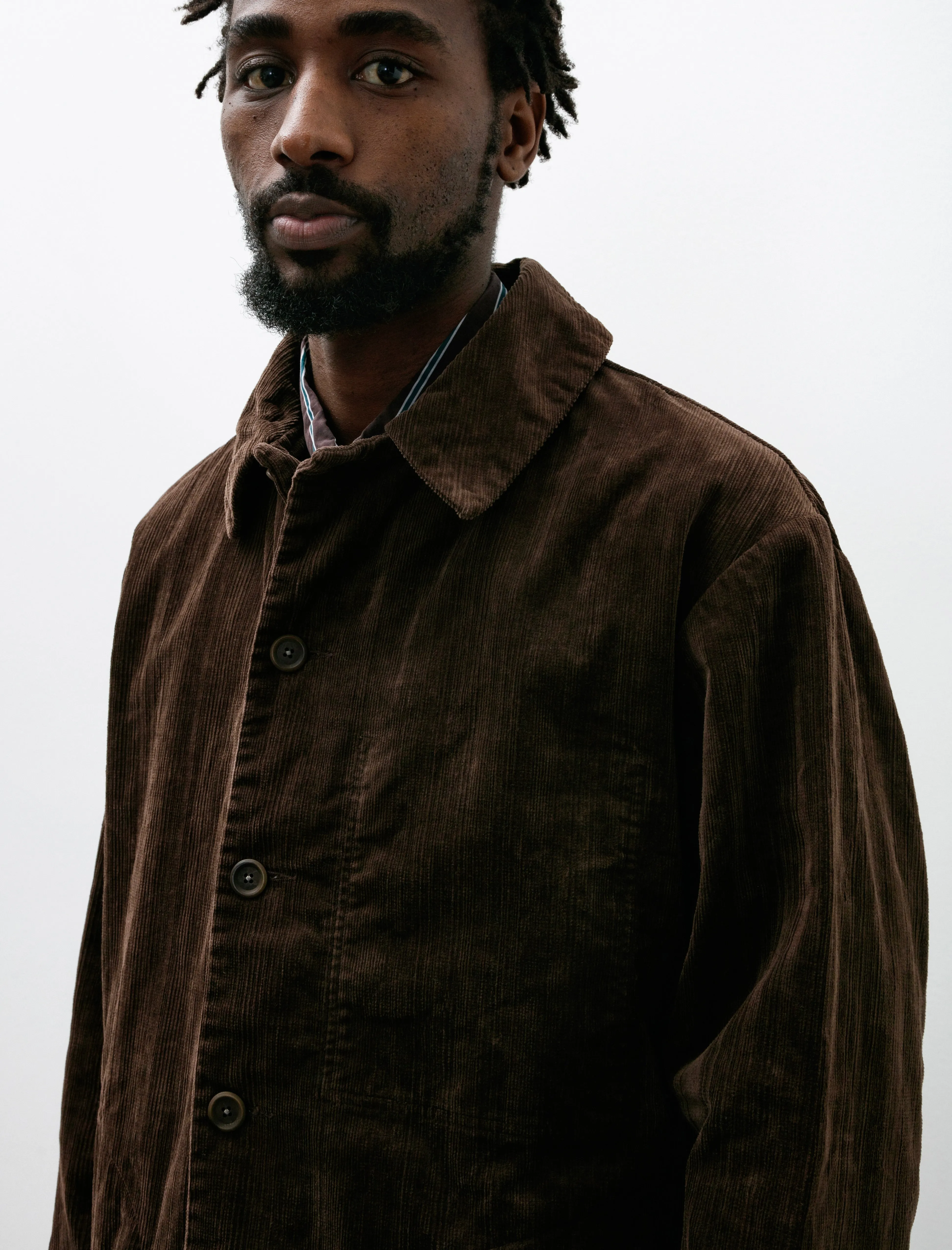 D Jacket Industrialised Brown Corduroy Lined