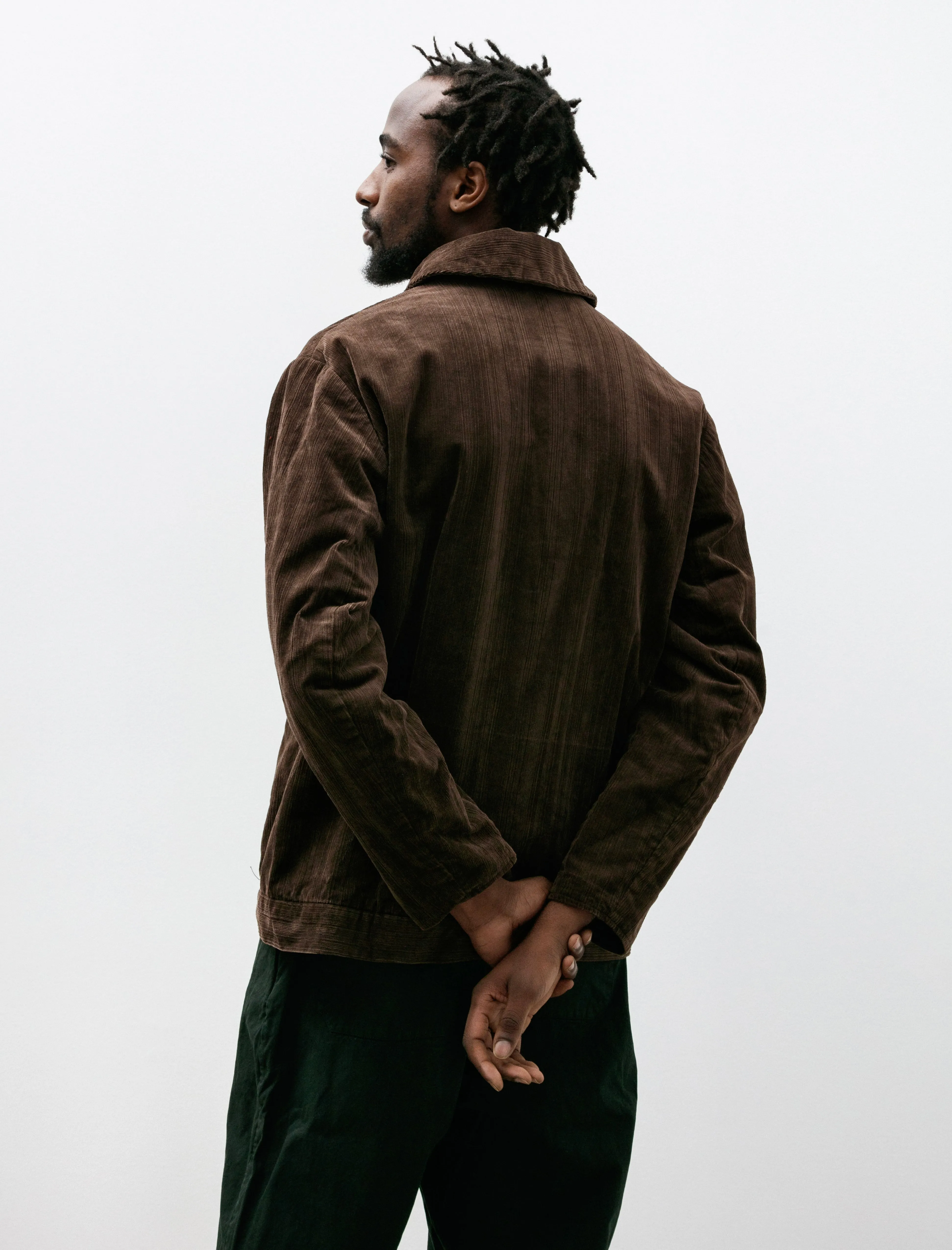D Jacket Industrialised Brown Corduroy Lined