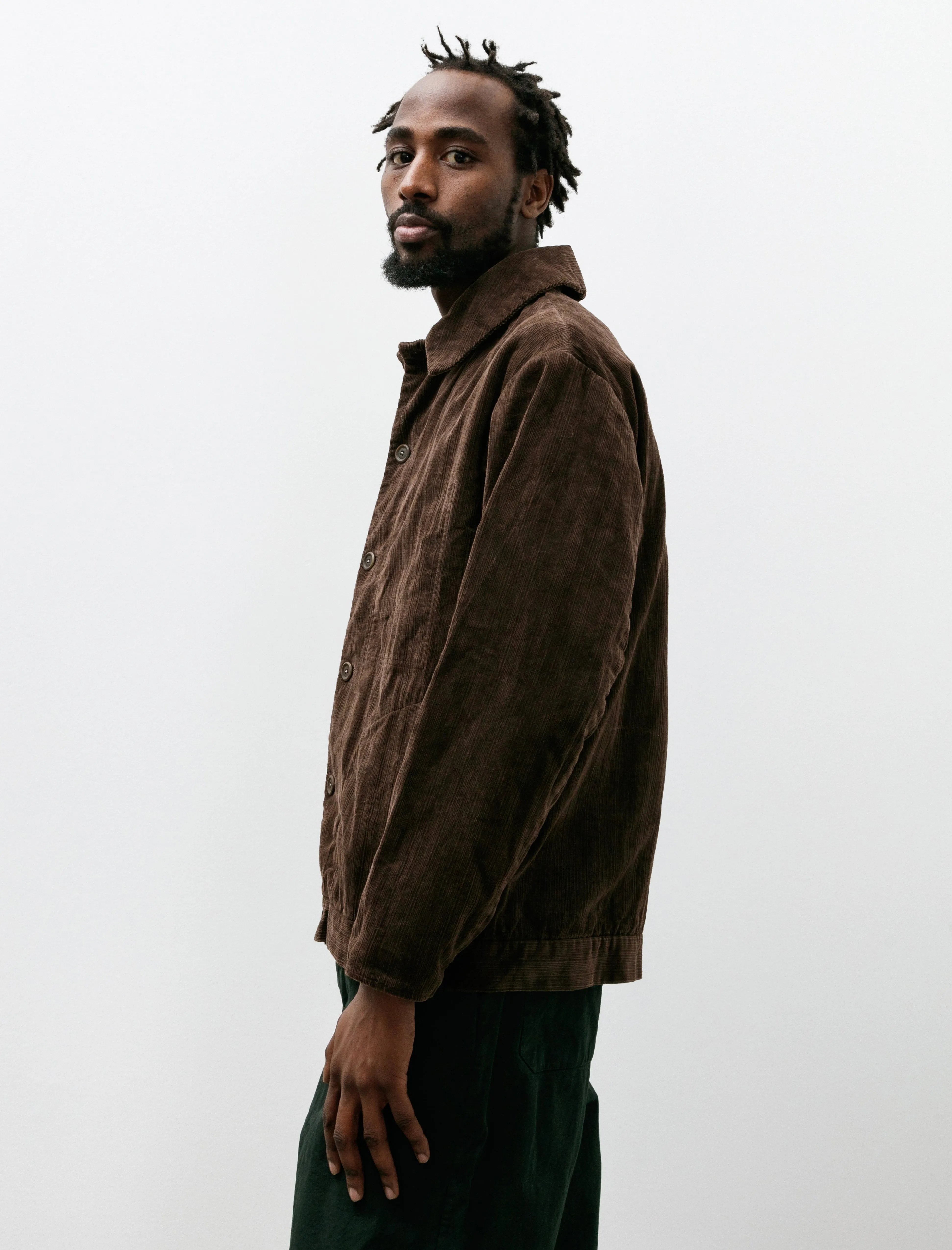 D Jacket Industrialised Brown Corduroy Lined