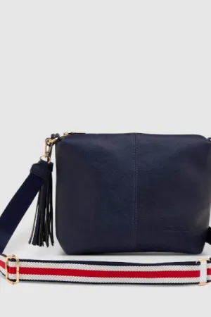 DAISY CROSSBODY BAG NAVY STRIPE GUITAR STRAP