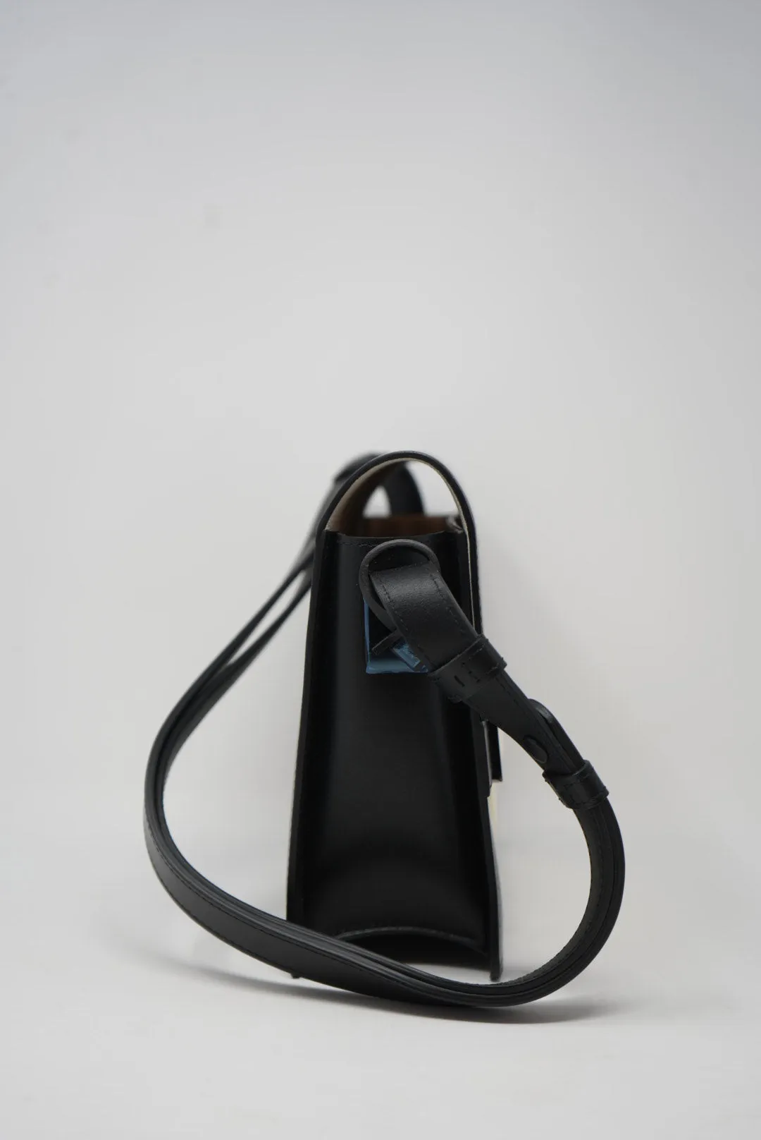 Delvaux Madame Shoulder Bag Black/White with Mirror