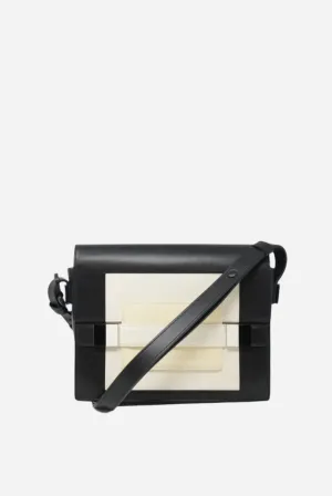 Delvaux Madame Shoulder Bag Black/White with Mirror