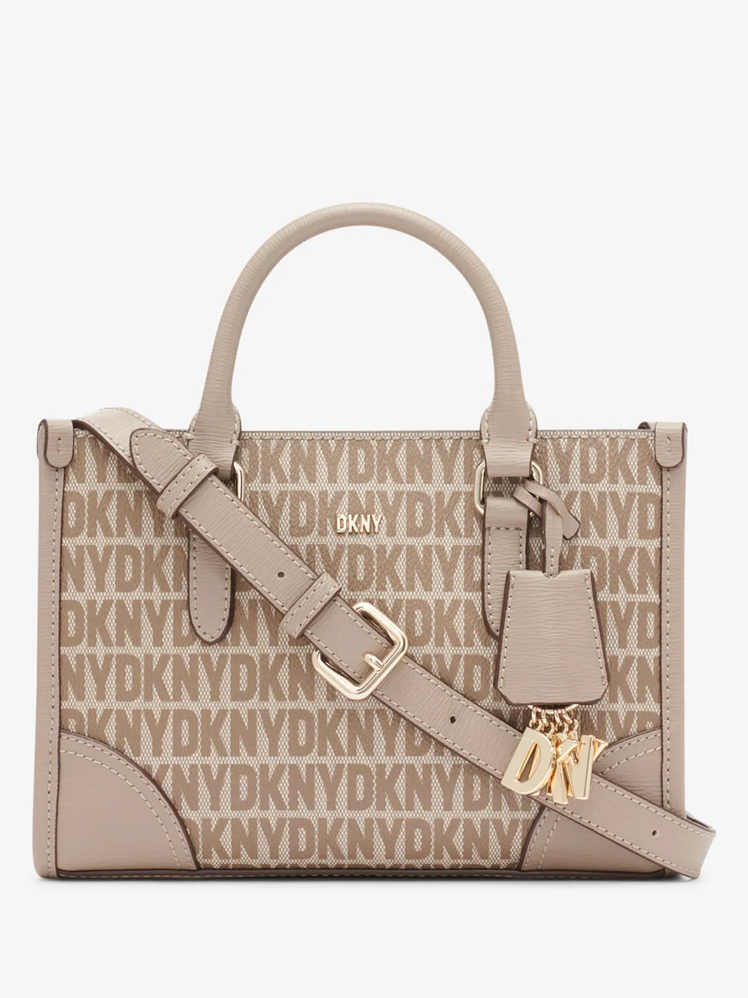 DKNY Women Beige Printed Handbag
