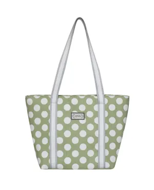 Earth Squared - Canvas Tote Shoulder Bag - Spots - Green - 38x25x14cm