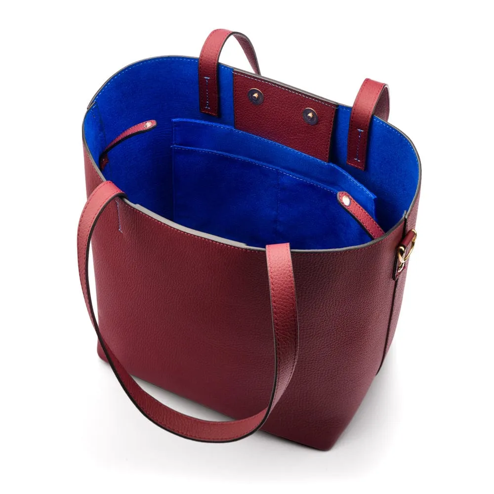 Emma 2 in 1 Leather Tote Bag - Burgundy