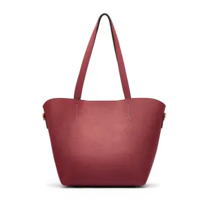 Emma 2 in 1 Leather Tote Bag - Burgundy