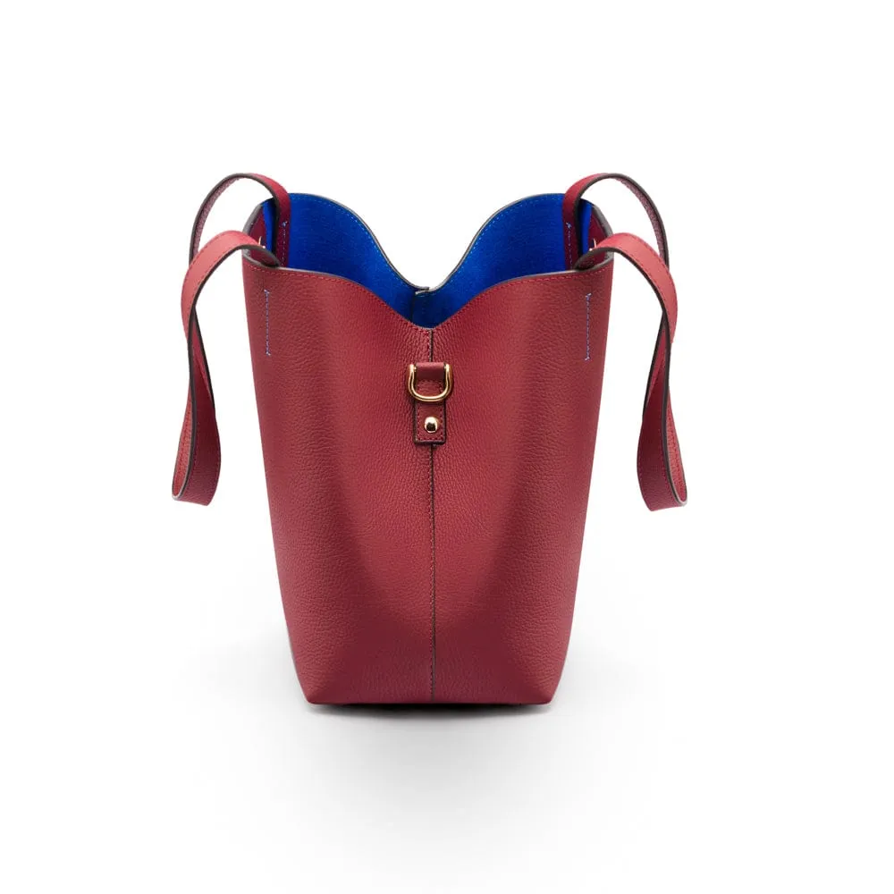 Emma 2 in 1 Leather Tote Bag - Burgundy