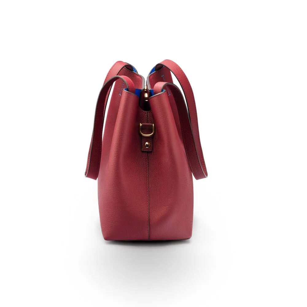 Emma 2 in 1 Leather Tote Bag - Burgundy