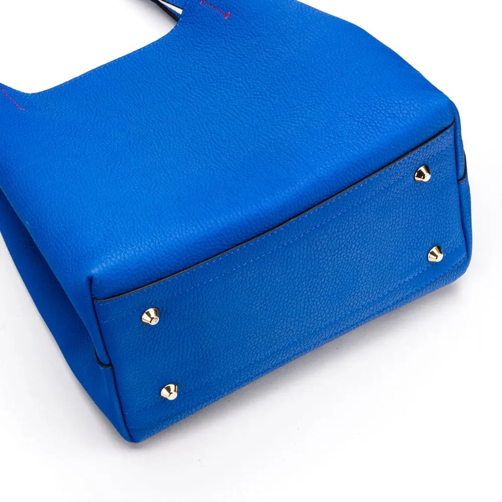 Emma 2 in 1 Leather Tote Bag - Cobalt