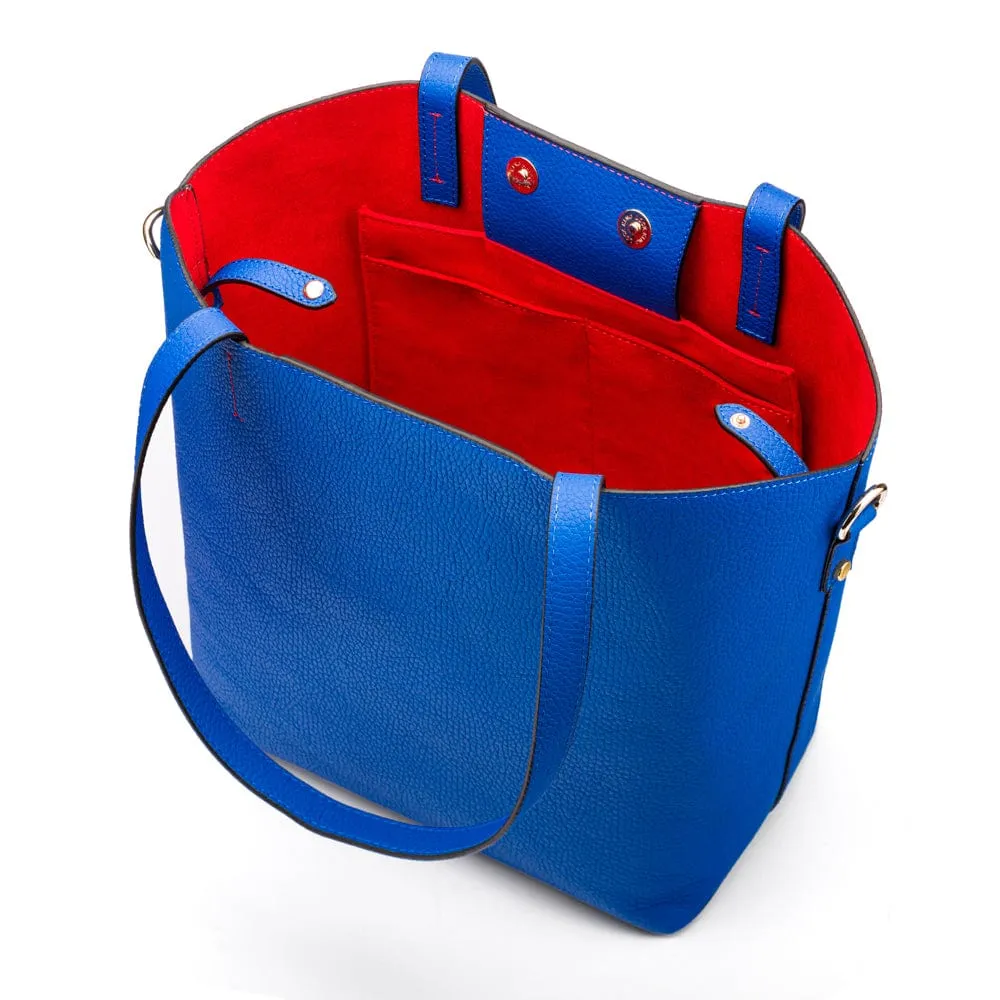 Emma 2 in 1 Leather Tote Bag - Cobalt