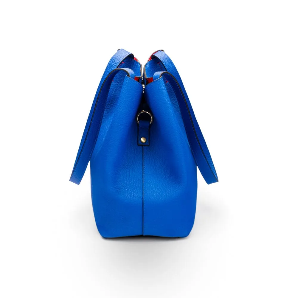Emma 2 in 1 Leather Tote Bag - Cobalt