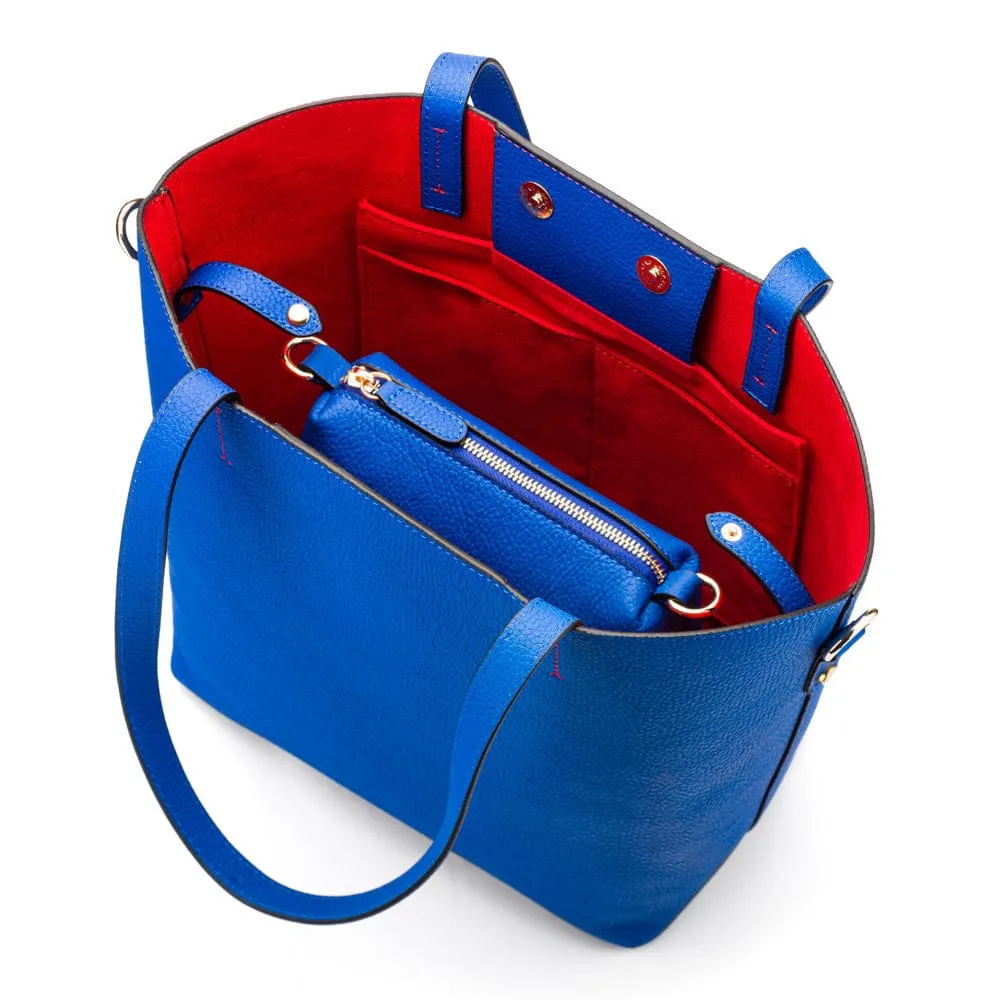 Emma 2 in 1 Leather Tote Bag - Cobalt