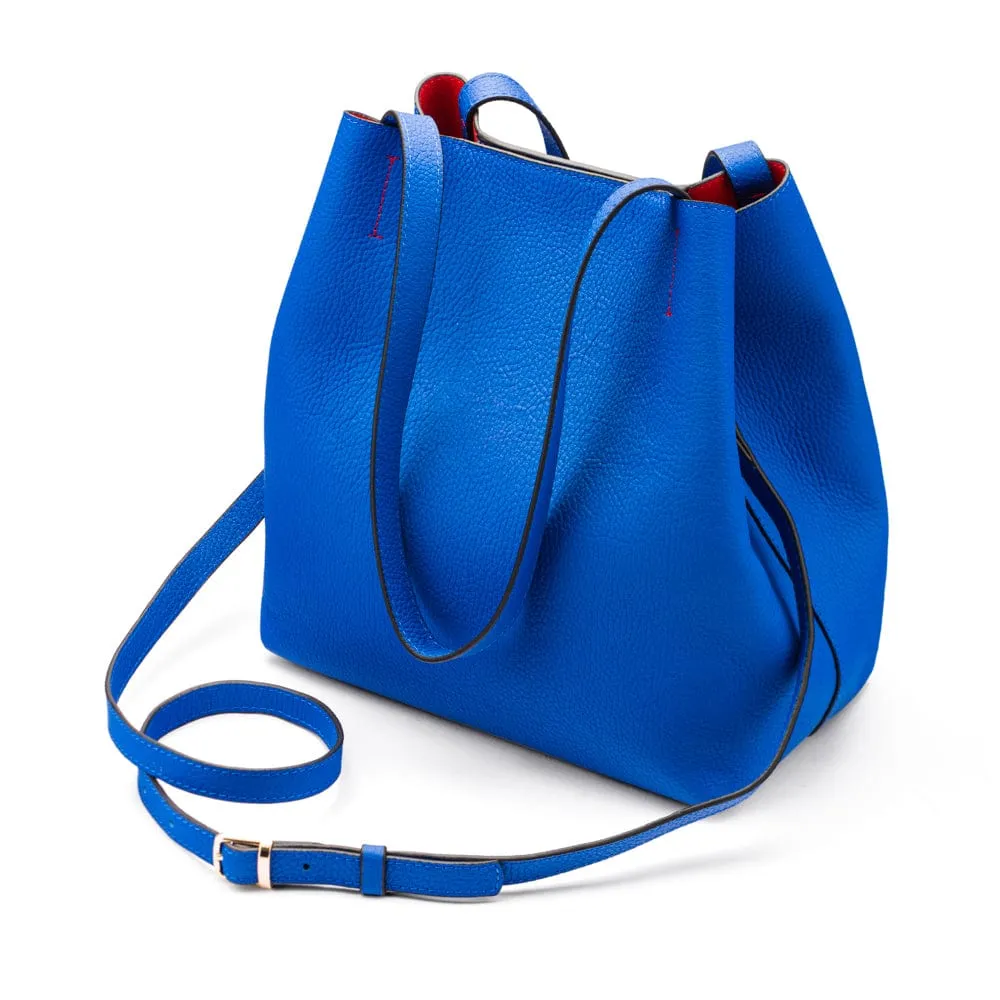 Emma 2 in 1 Leather Tote Bag - Cobalt