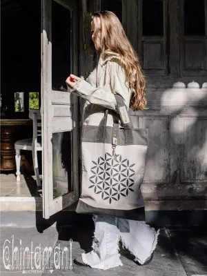 Flower Of Life Shopping Tote Bag / Reusable Market Canvas Hobo Bag