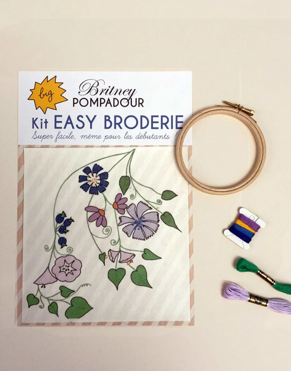 Flowers Super Big Easy Embroidery Kit, Britney Pompadour