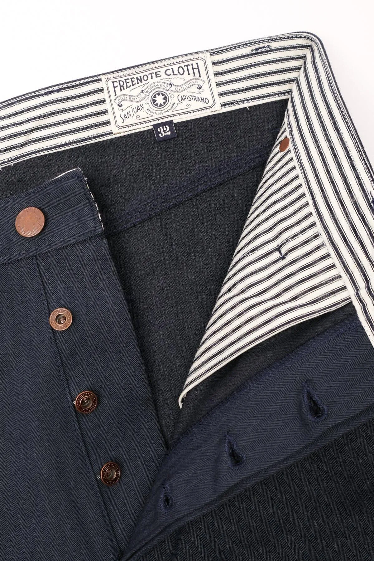 Freenote Cloth - Ortega Pant Herringbone Navy