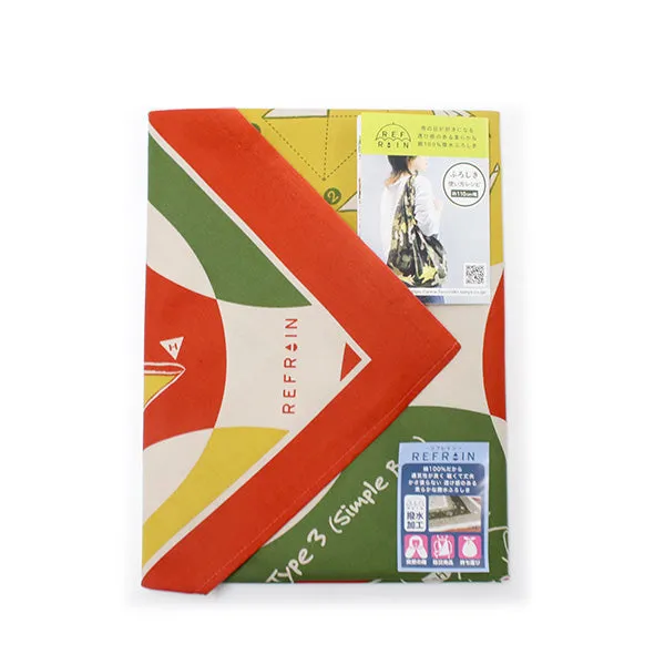 Furoshiki, Japanese Traditional Handkerchief Wrapping Cloth - Disaster Hood 15ways to tie pattern