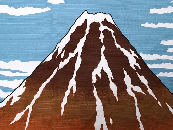 Furoshiki, Japanese Traditional Handkerchief Wrapping Cloth -  Ukiyoe Series Red Mt. Fuji Pattern