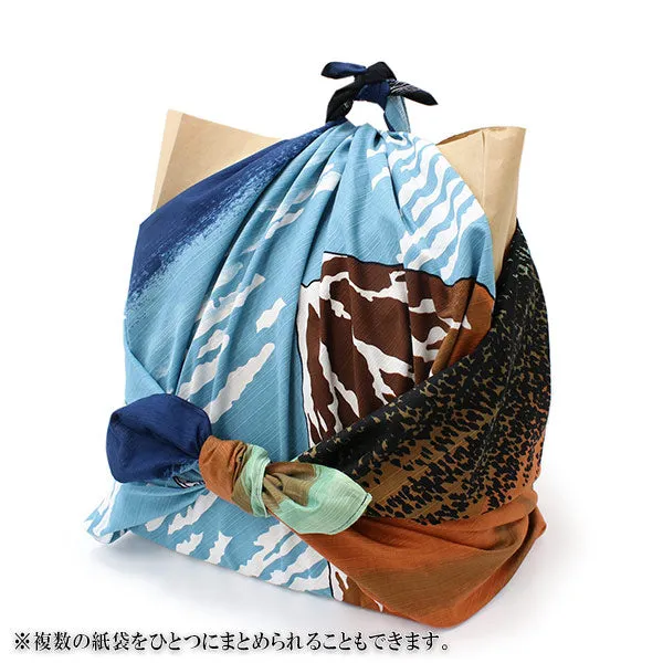 Furoshiki, Japanese Traditional Handkerchief Wrapping Cloth -  Ukiyoe Series Red Mt. Fuji Pattern