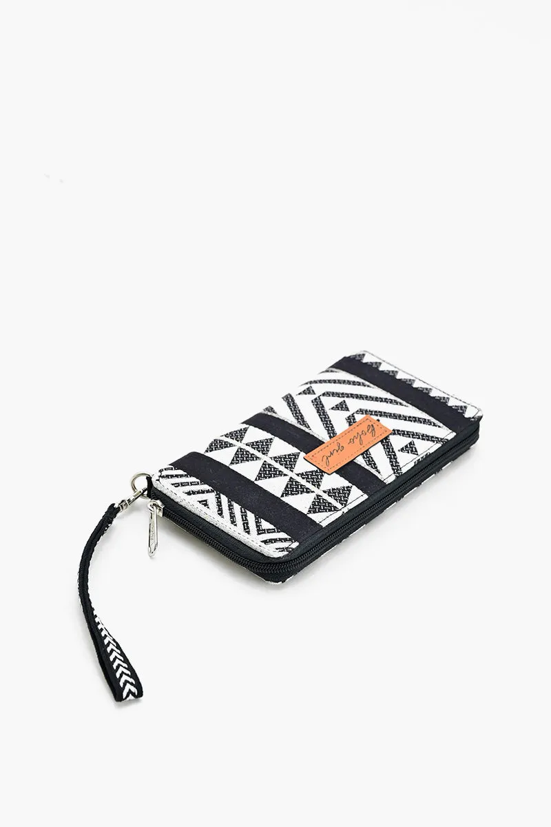 Geometric Charm Wallet - Black