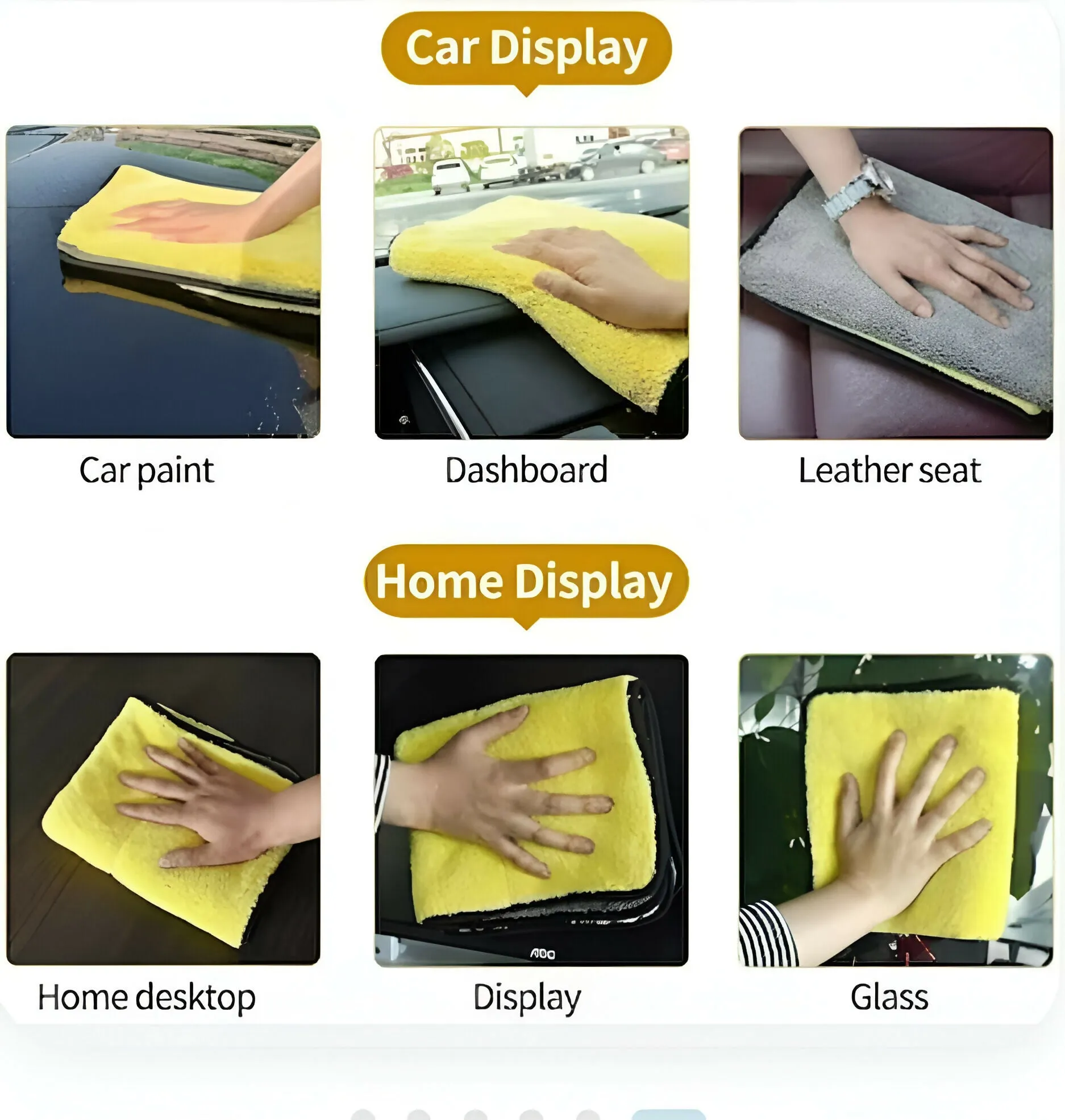 HOMEGLARE Microfiber CAR Cleaning Cloth(40 * 40 Cms , Random Colour , Single Pc)