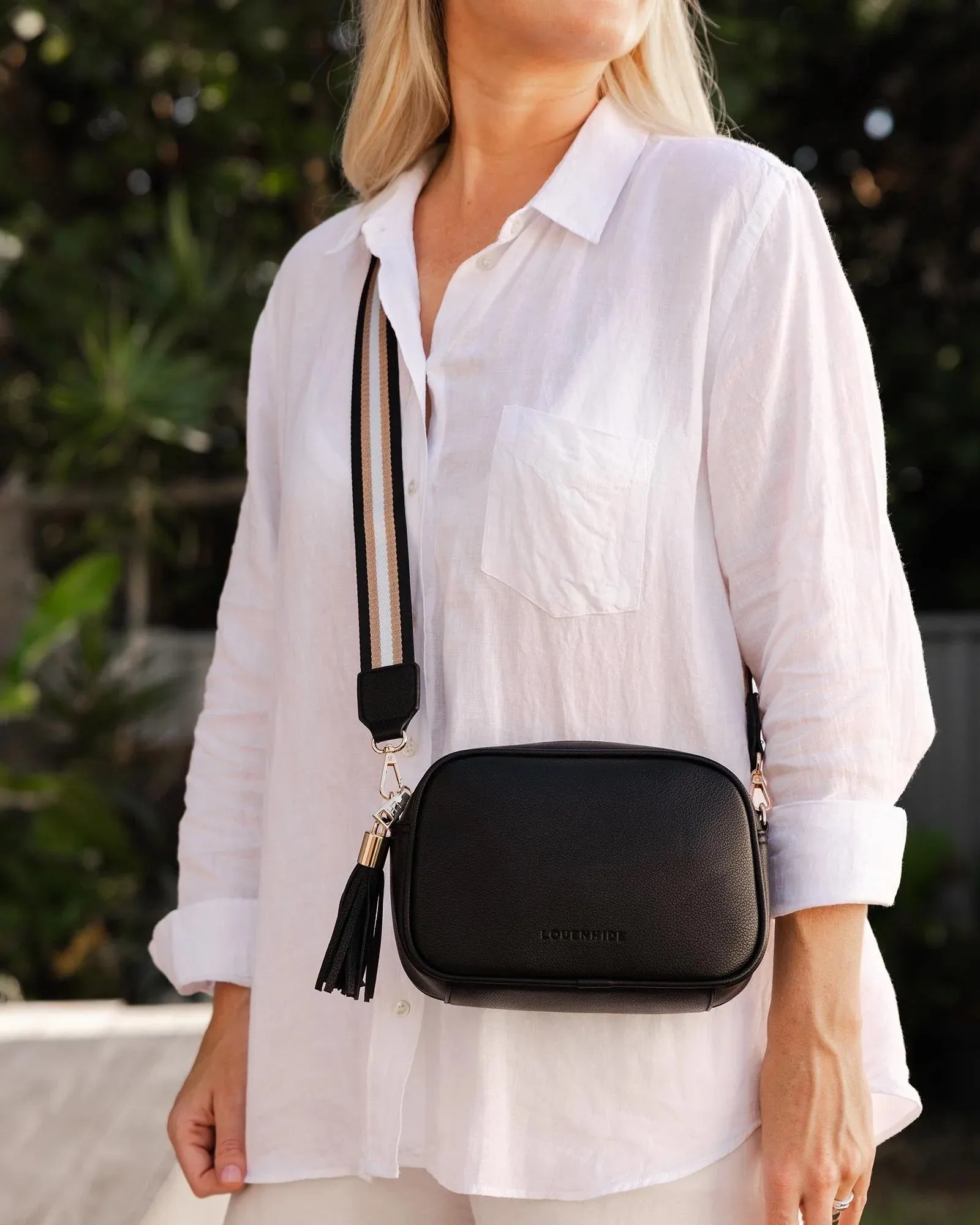 Jacinta Metallic Crossbody Bag Black