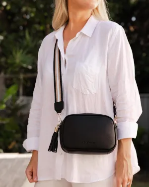 Jacinta Metallic Crossbody Bag Black