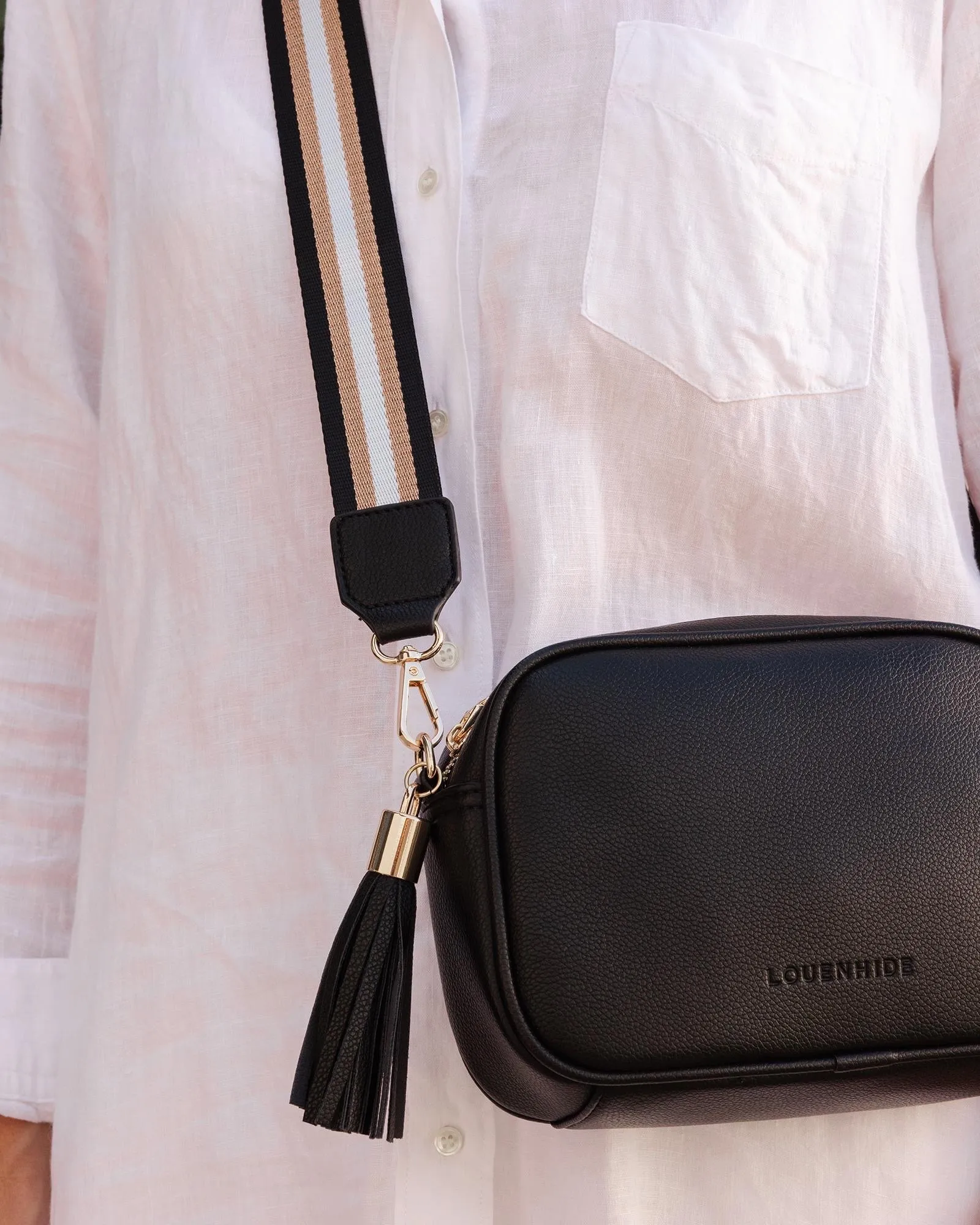 Jacinta Metallic Crossbody Bag Black