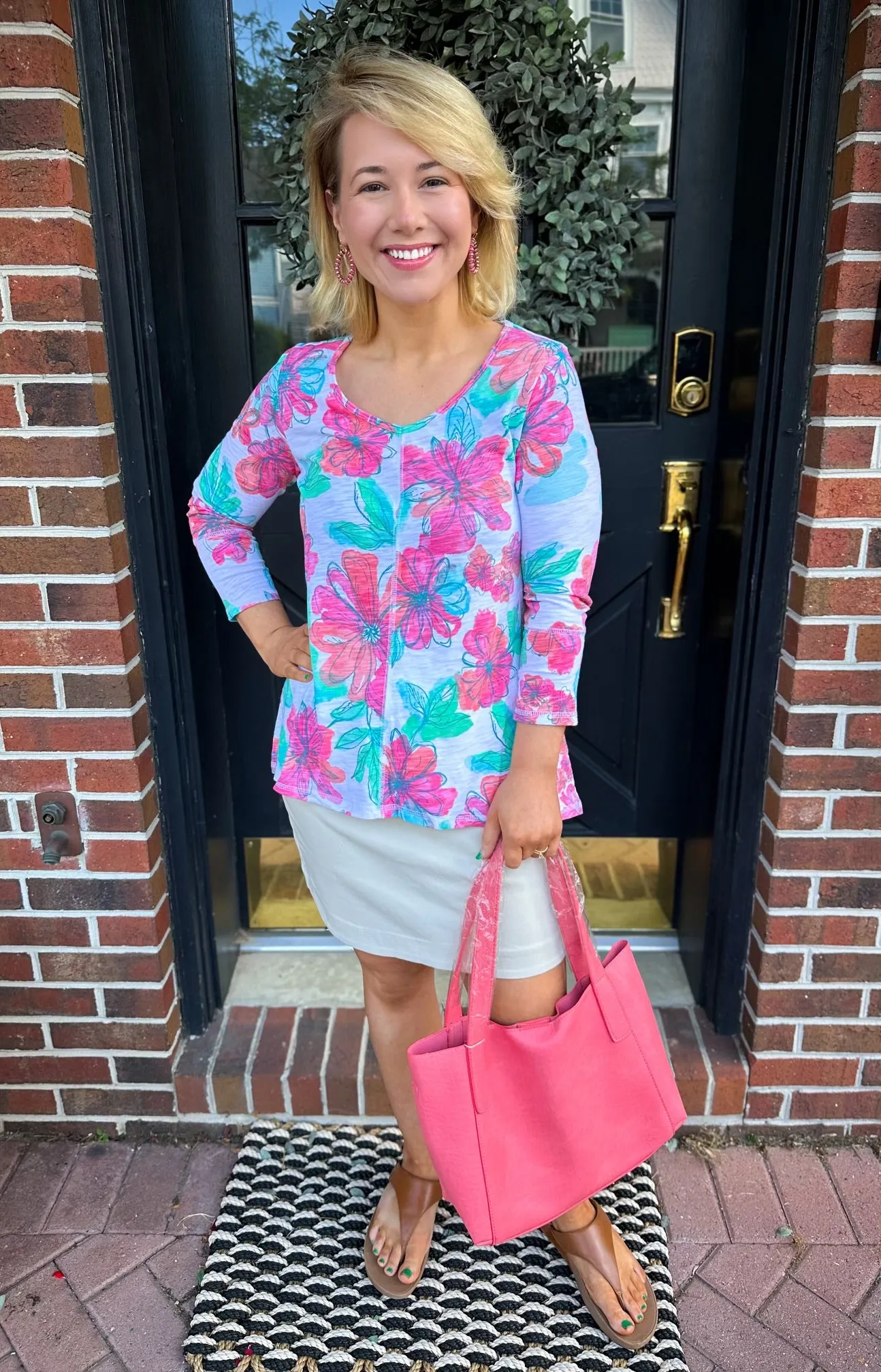 Joy Susan Lottie Medium Handbag Bright Coral