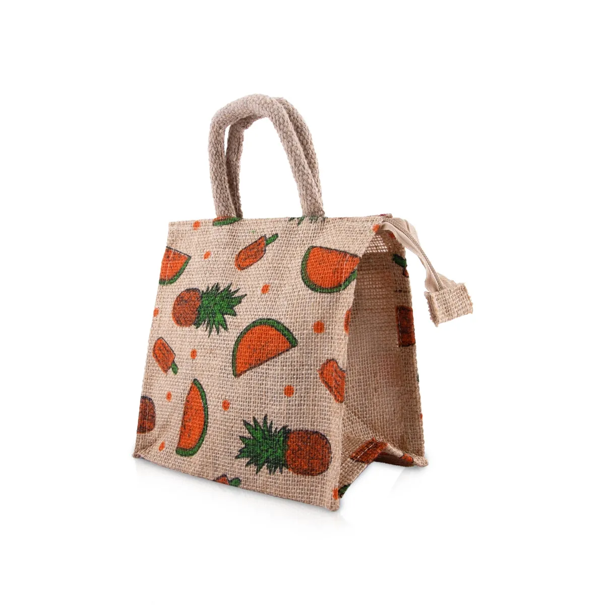 Jute Bag with Zip - 8 x 8 Inches | Jute Tote Bag/ Bag Of Jute/ Jute Bag for Lunch Box