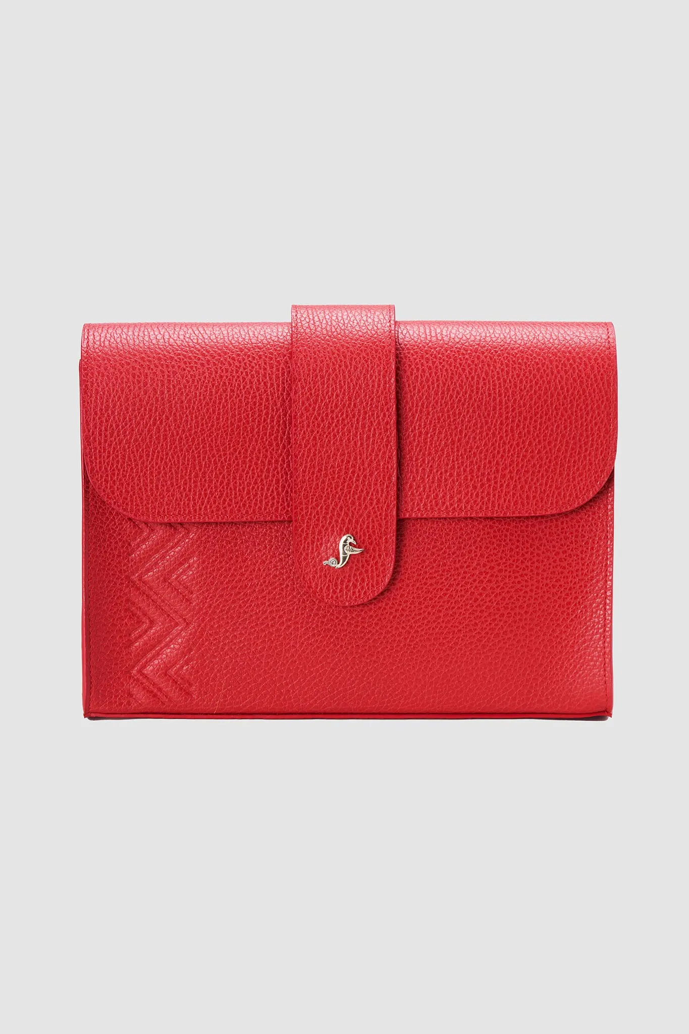 Kars leather clutch in red