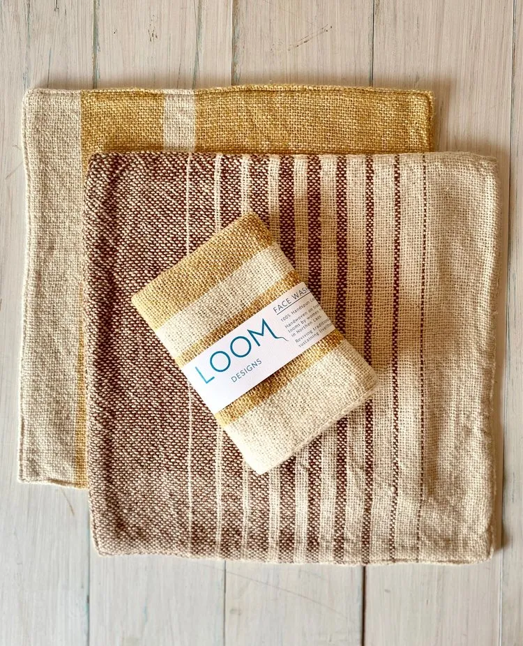 Loom Designs Natural Cotton Face Cloth 2 Pack