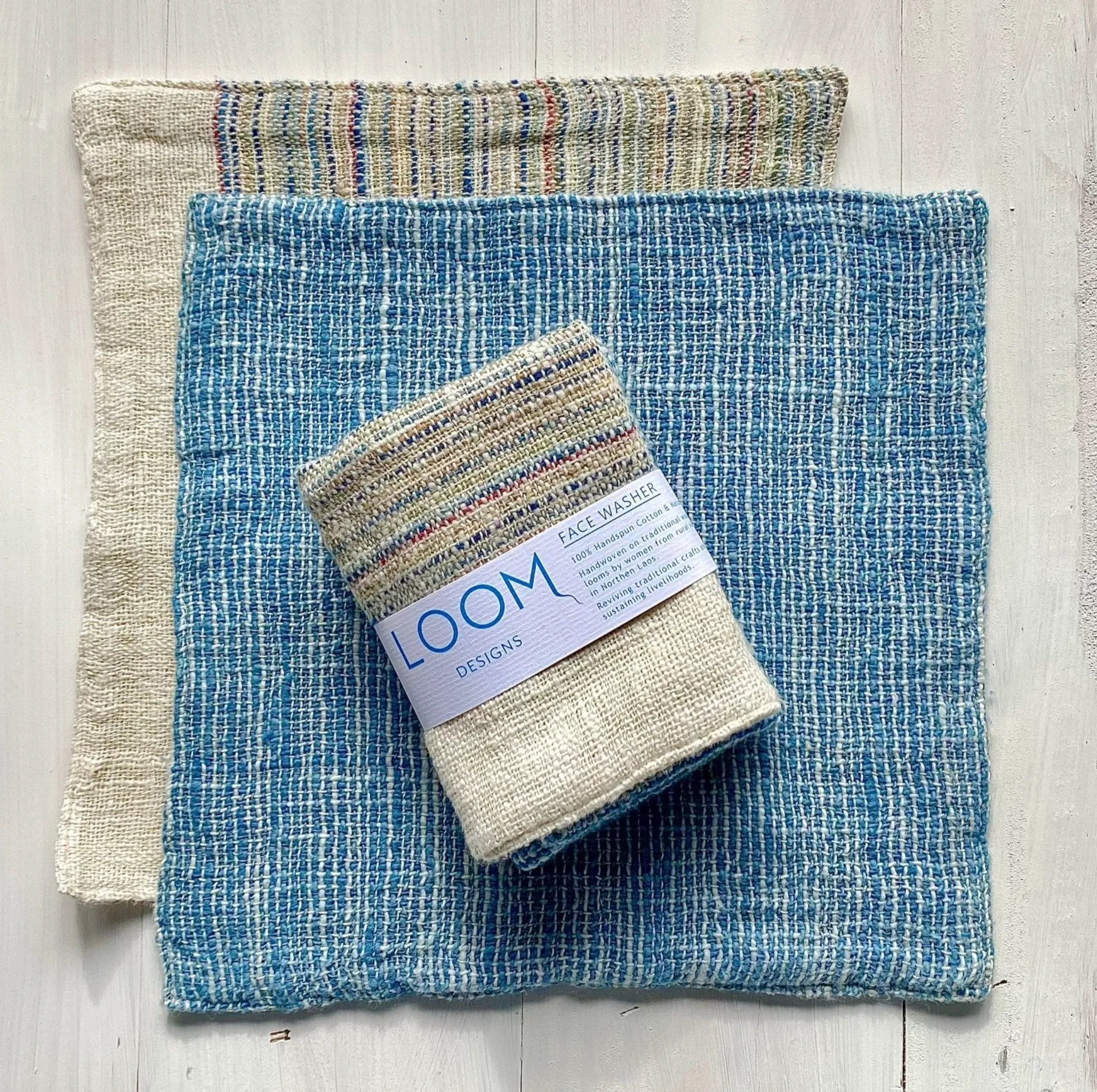 Loom Designs Natural Cotton Face Cloth 2 Pack