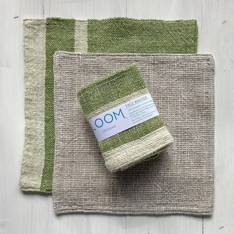 Loom Designs Natural Cotton Face Cloth 2 Pack