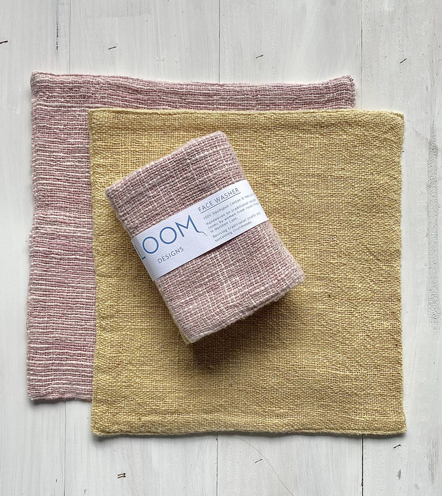 Loom Designs Natural Cotton Face Cloth 2 Pack