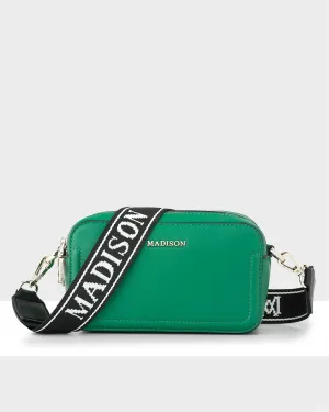 Maddie Double Zip Camera Crossbody Bag   Monogram Stripe Bag Strap