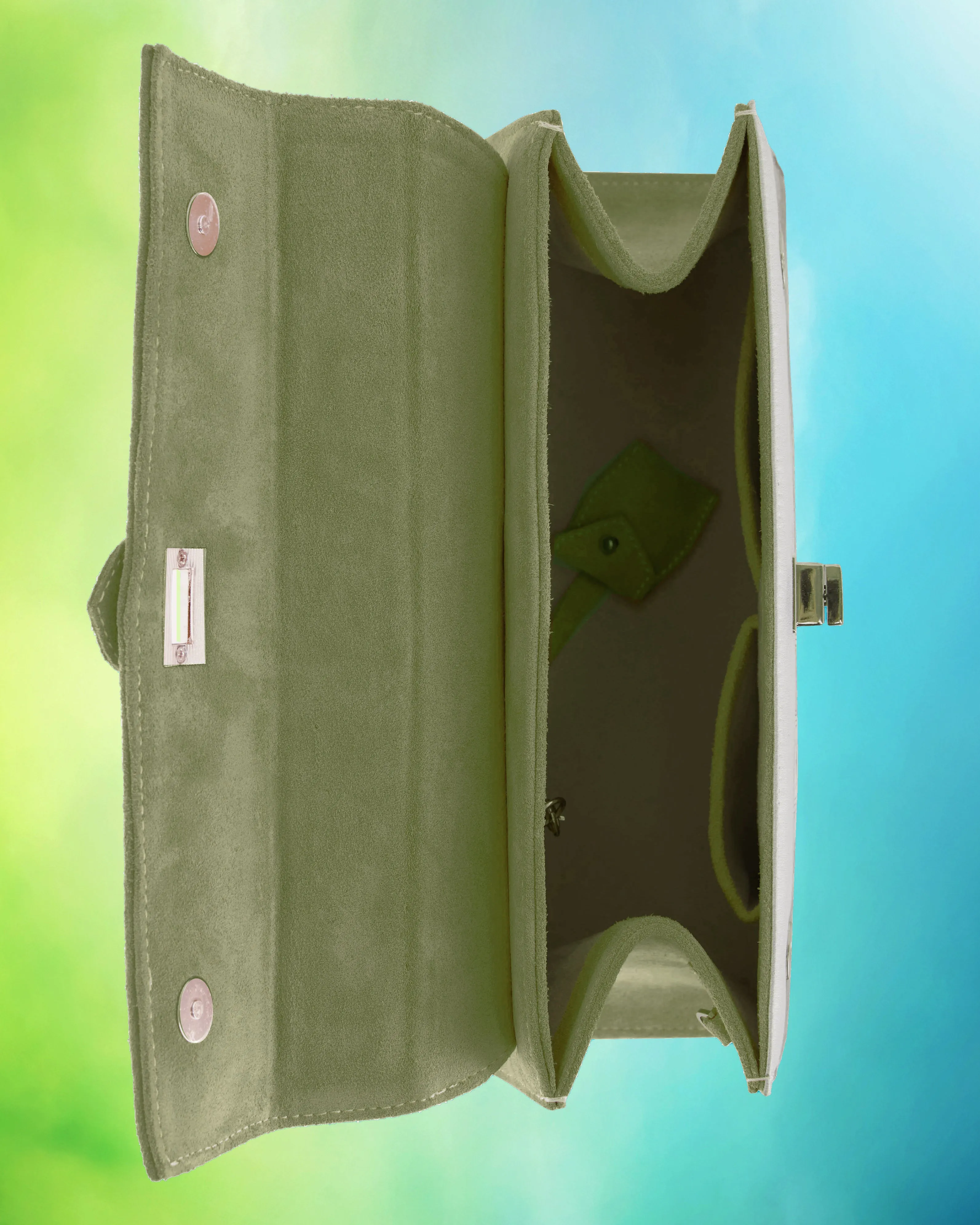 Marquise Paris Le Perdreau Top Handle Shoulder Bag in Moss Green