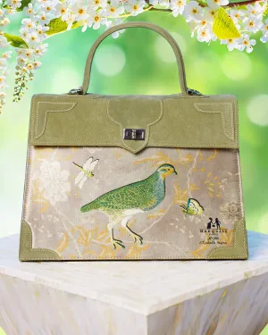 Marquise Paris Le Perdreau Top Handle Shoulder Bag in Moss Green