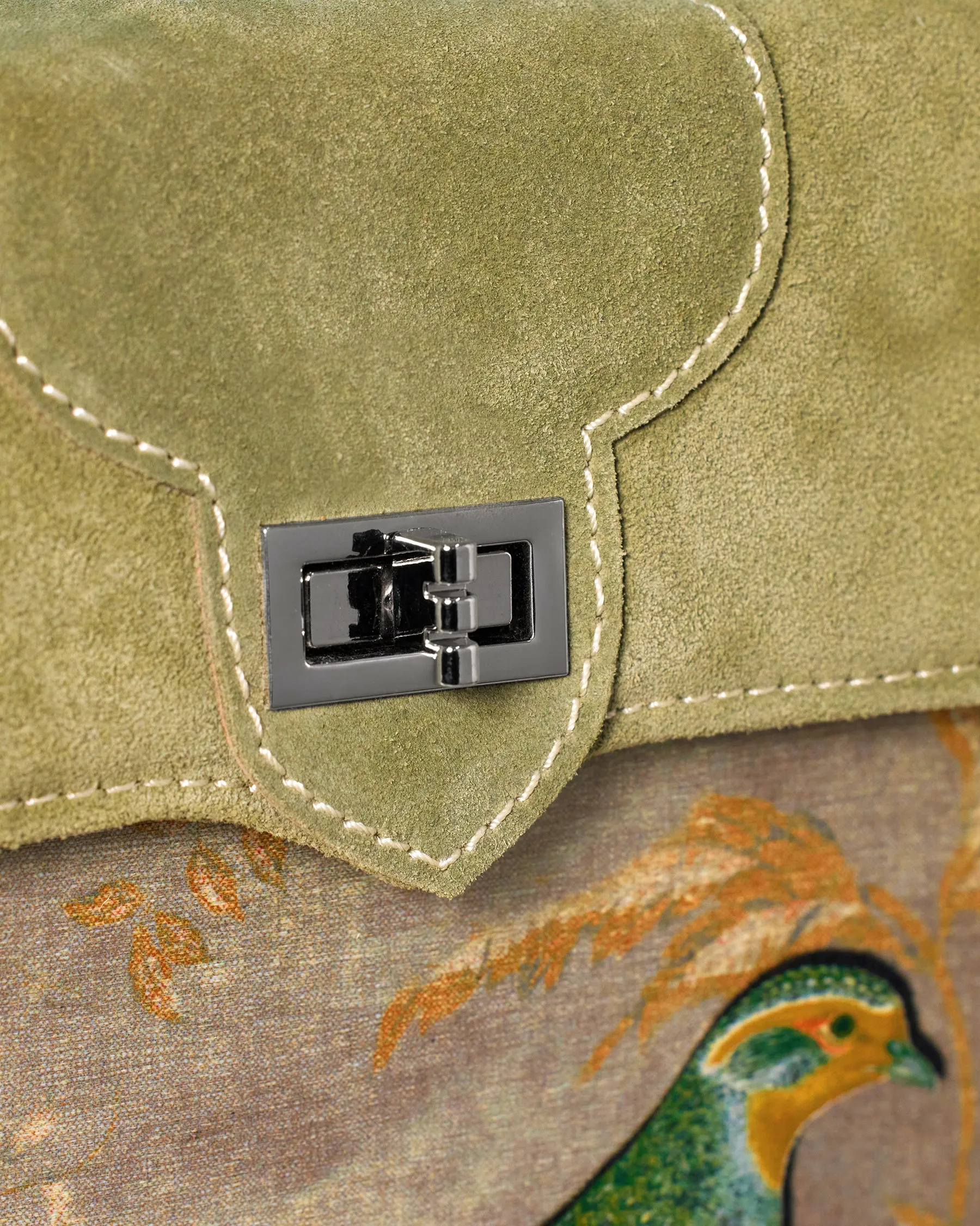 Marquise Paris Le Perdreau Top Handle Shoulder Bag in Moss Green