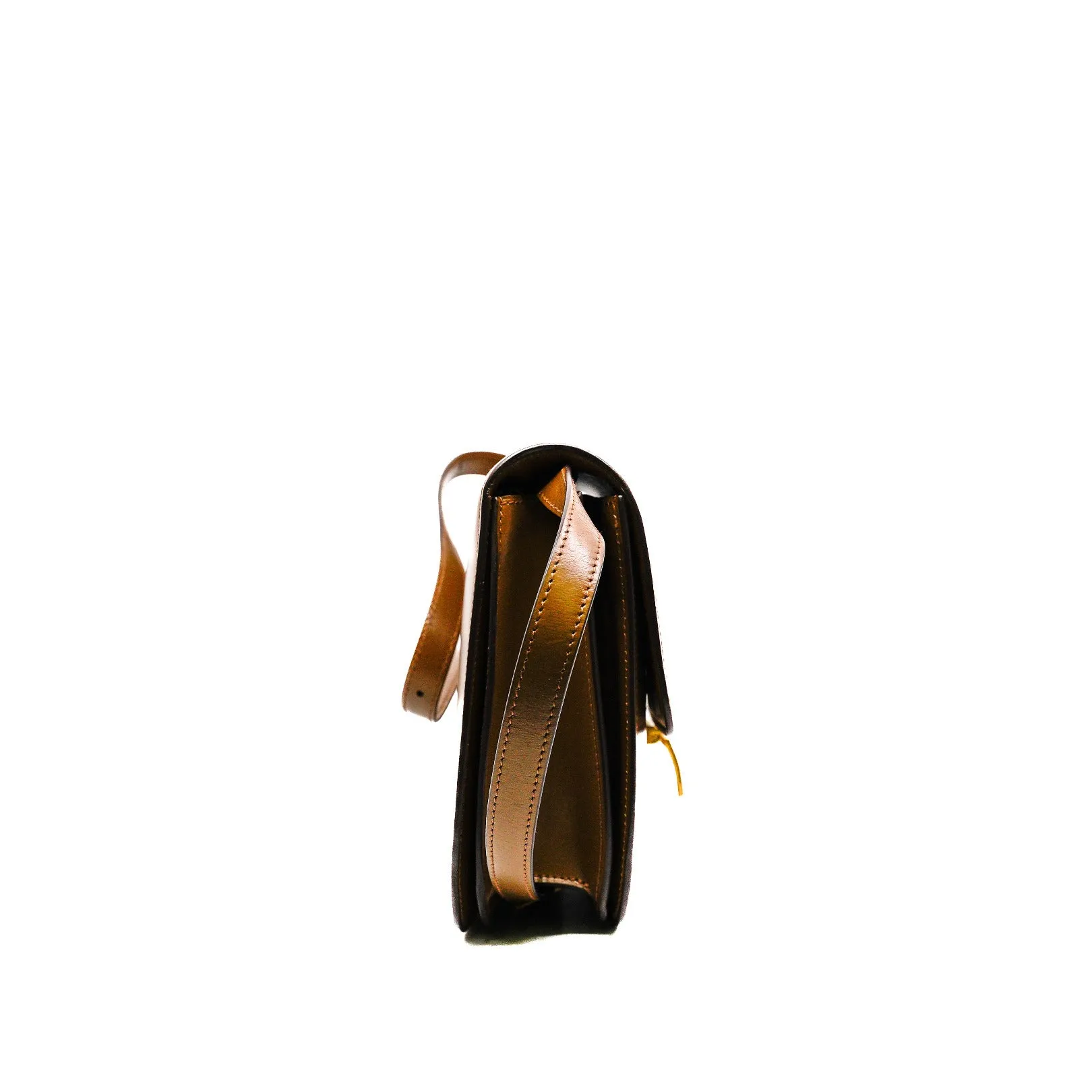 Medium Camel Classic Box In Calfskin Leather Bag GHW