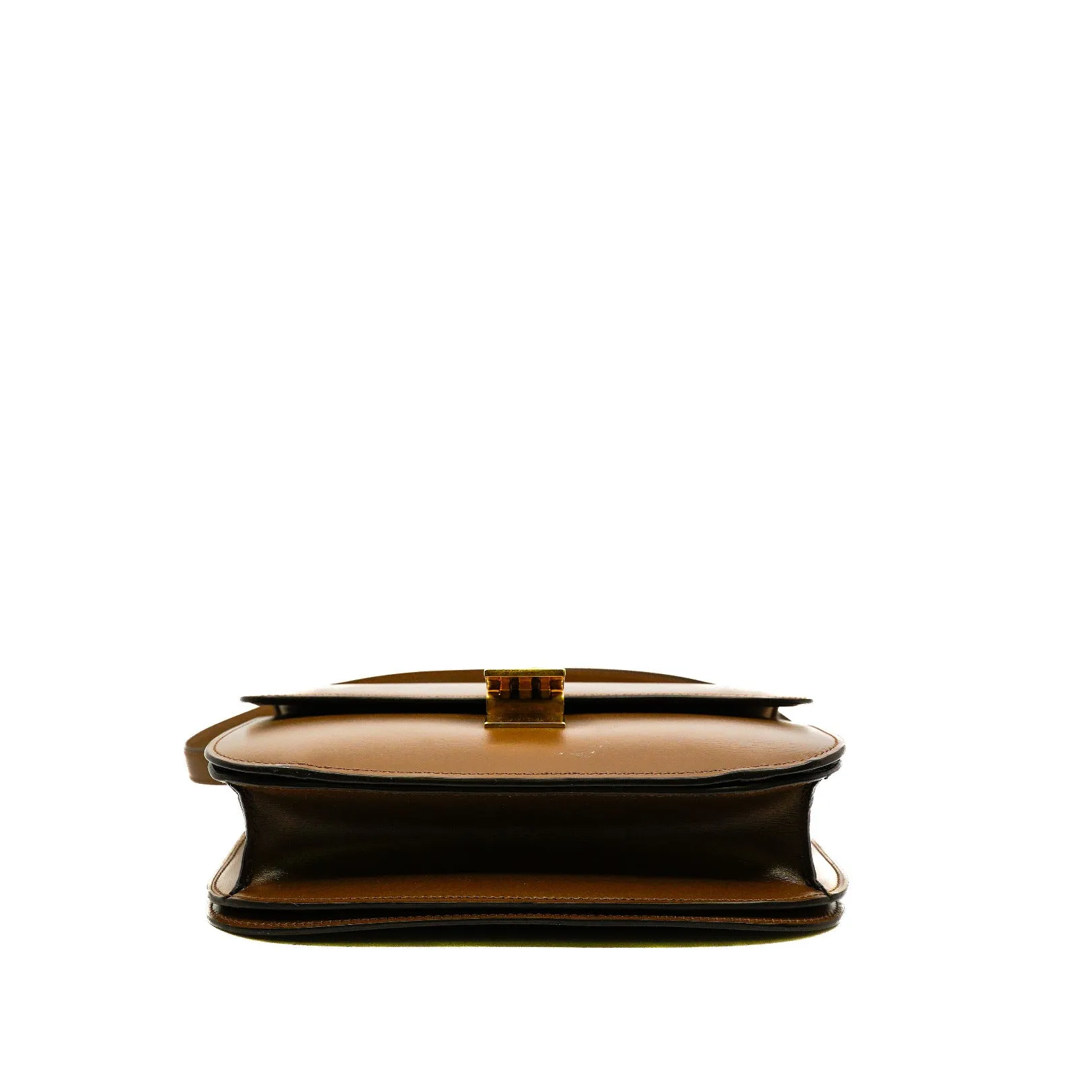 Medium Camel Classic Box In Calfskin Leather Bag GHW