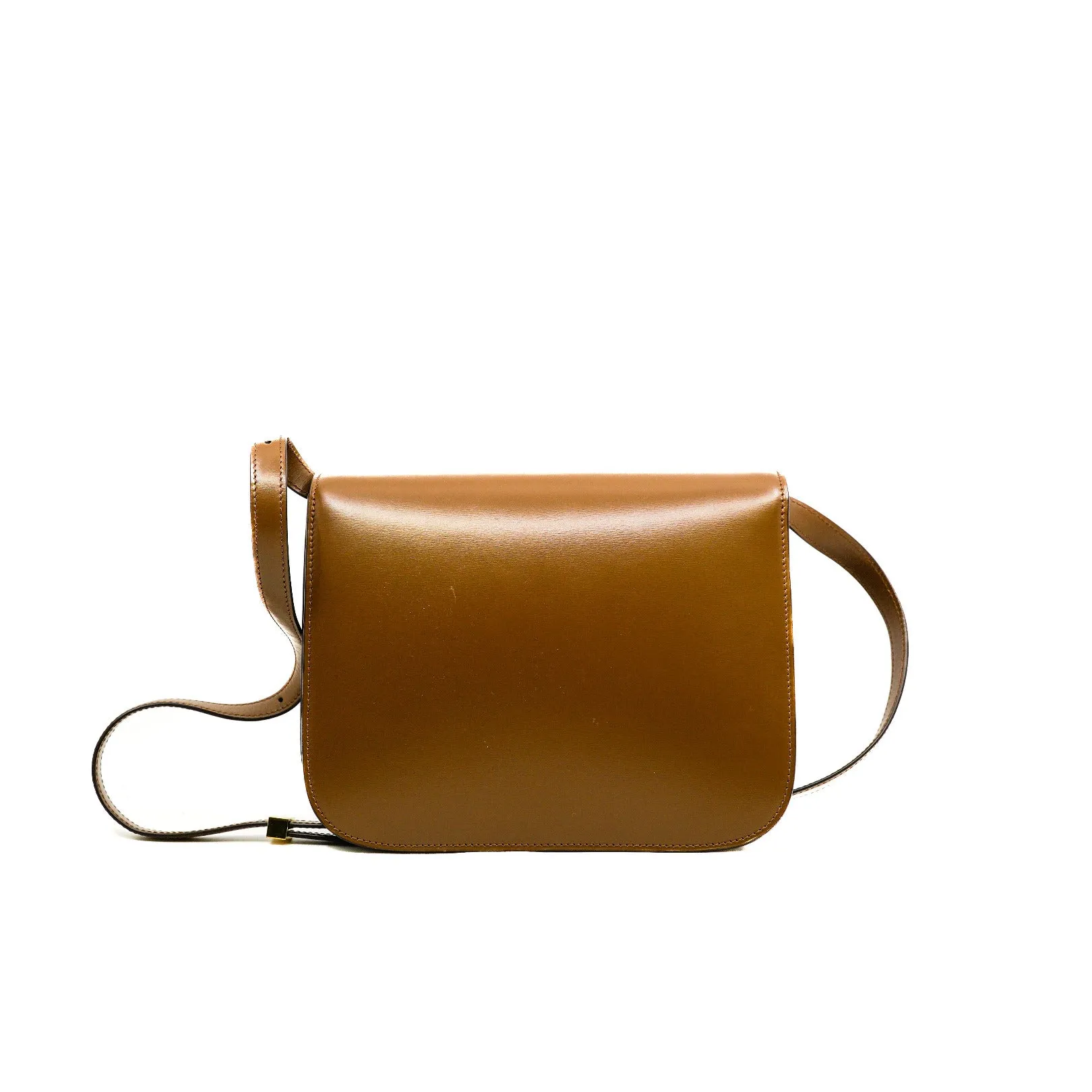Medium Camel Classic Box In Calfskin Leather Bag GHW