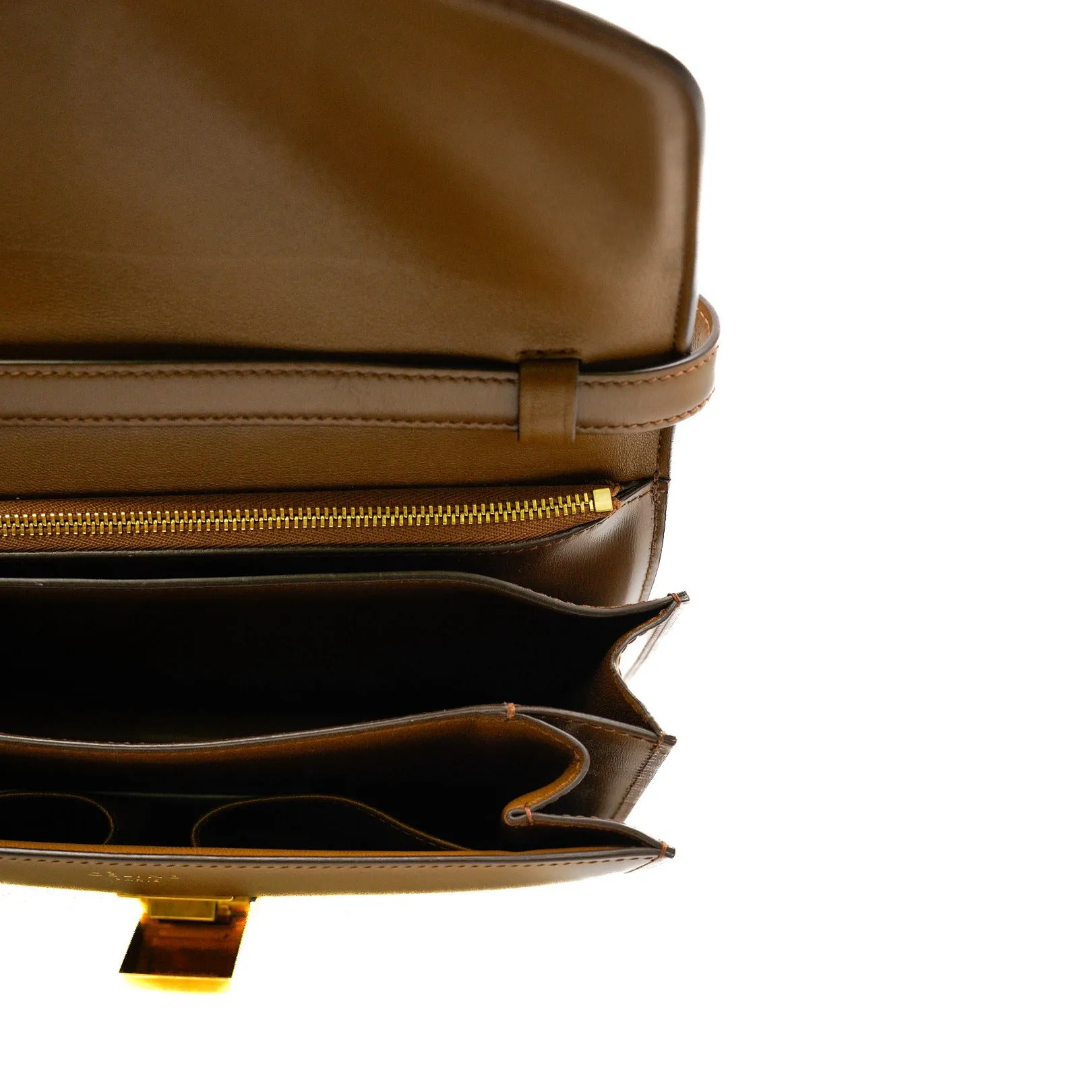 Medium Camel Classic Box In Calfskin Leather Bag GHW