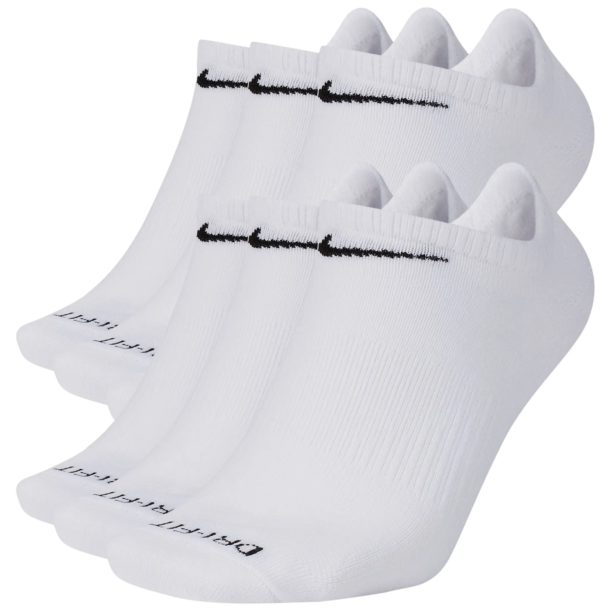 Men's 6 Pairs Lightweight Everyday No Show Training Socks Plus Nike
