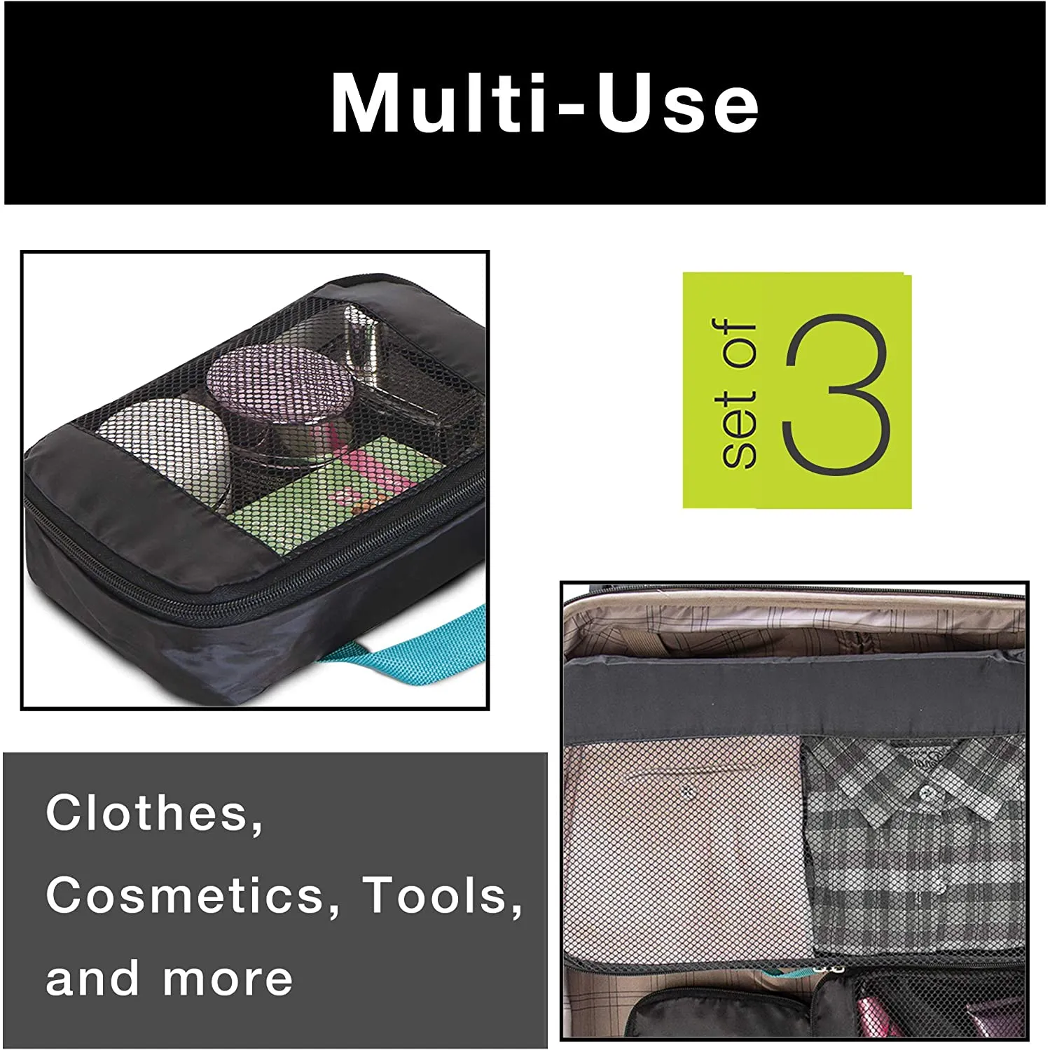 Mesh Travel Bags Set of 3