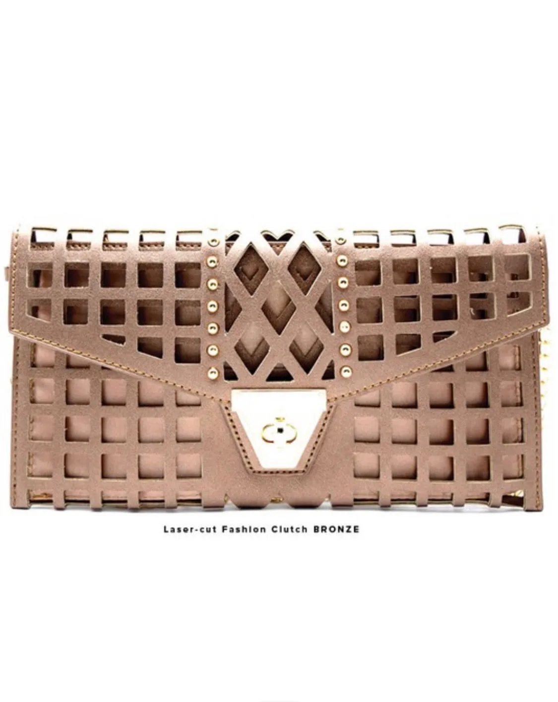 Metallic Stone Clutch