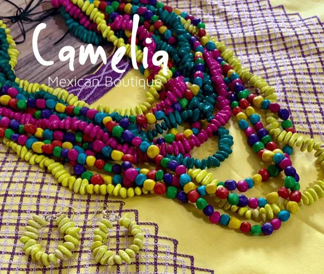 Mexican Seed Necklace Multi Strand Set