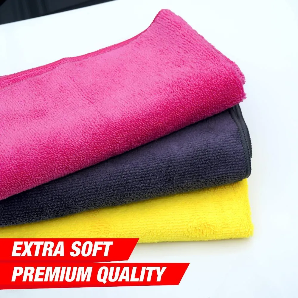 Microfiber Car Cleaning Cloth-Yellow-40x40cm-350 GSM