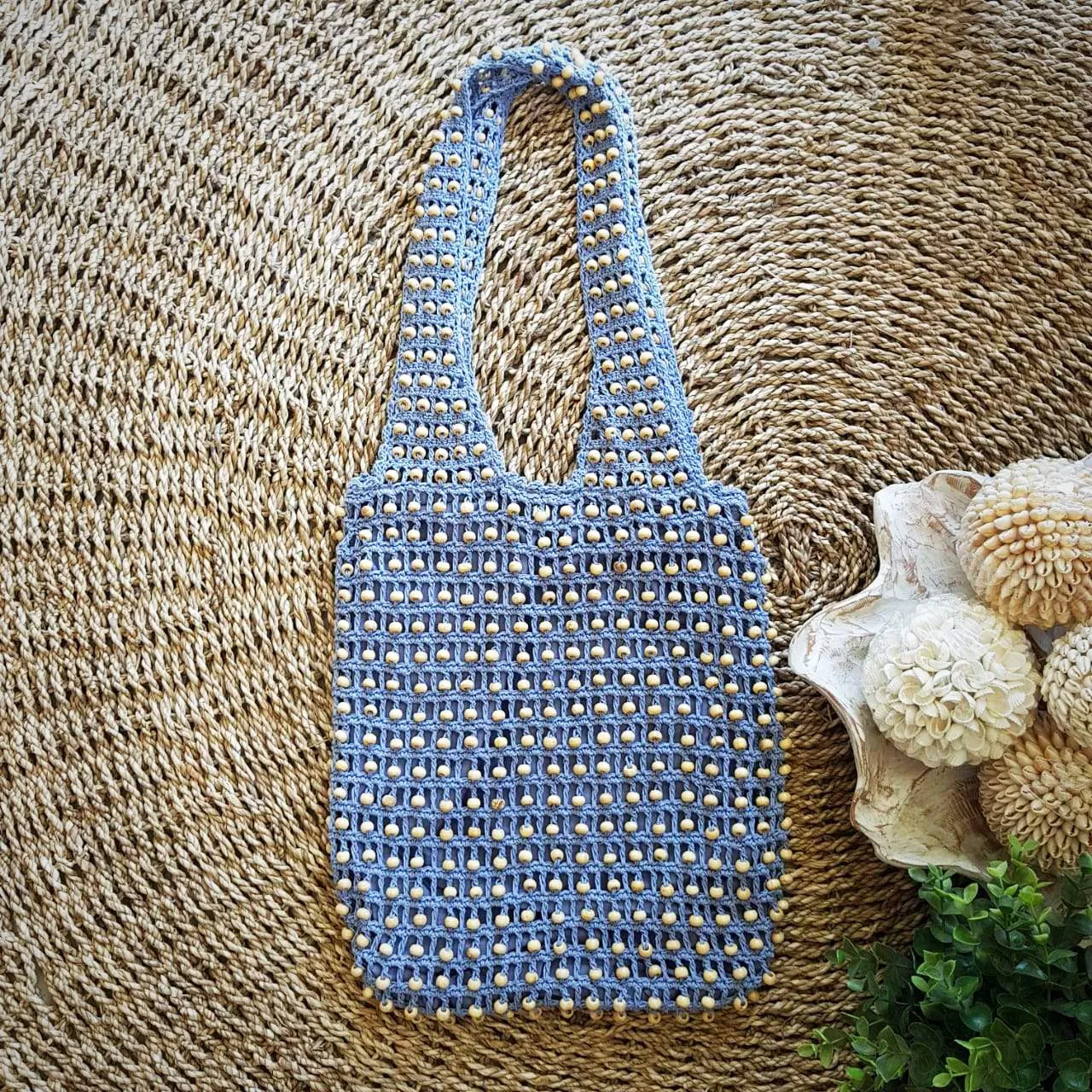 Multi Color Woven Cotton & Bead Macrame Sling Bags